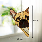 Stained Glass Peeking Dogs Window Hangings