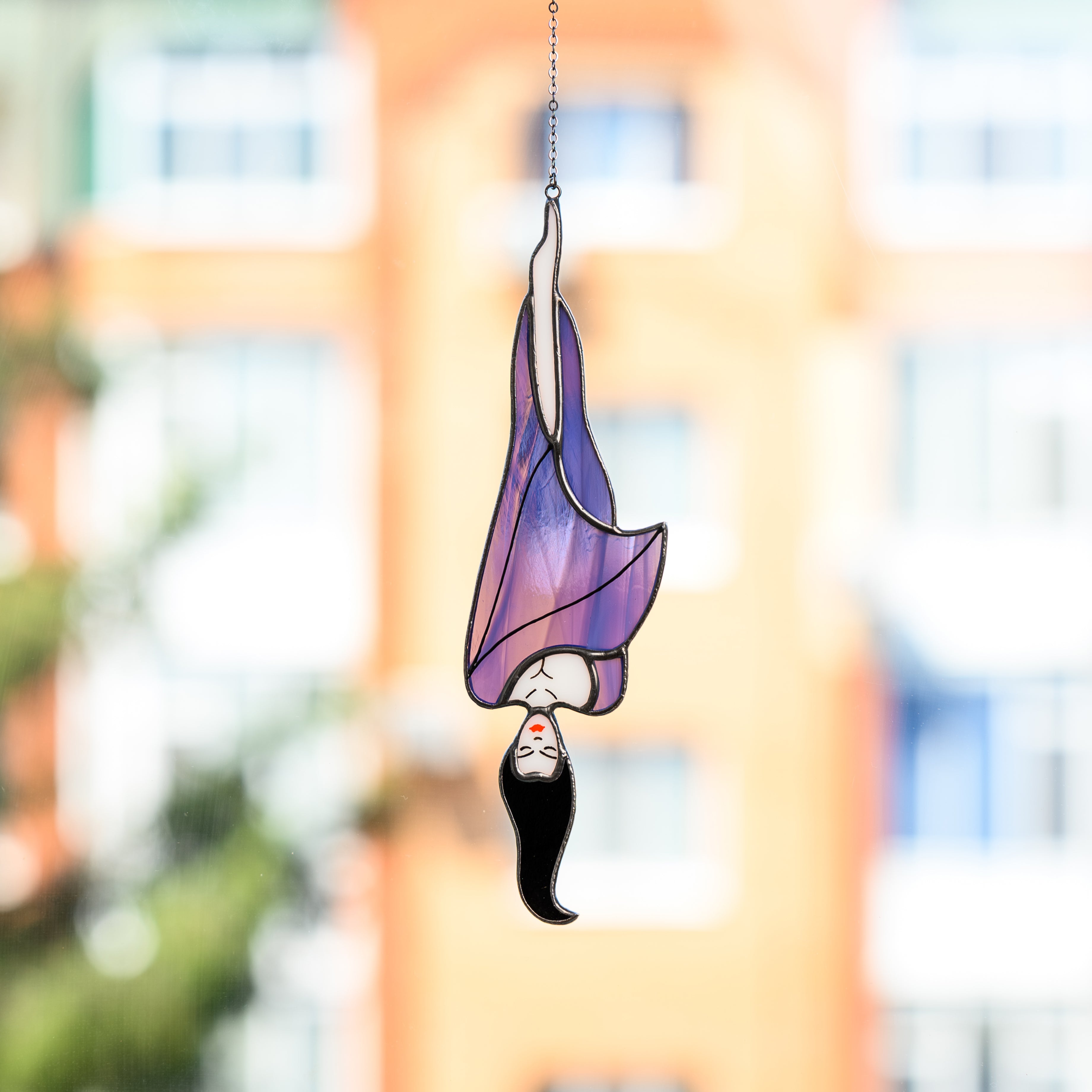 Stained Glass Halloween Suncatcher Set: Bat, Spider & Vampire Window Decor