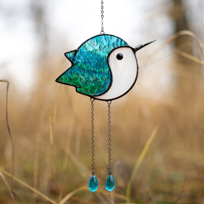 Round Hummingbird Crystal Suncatcher