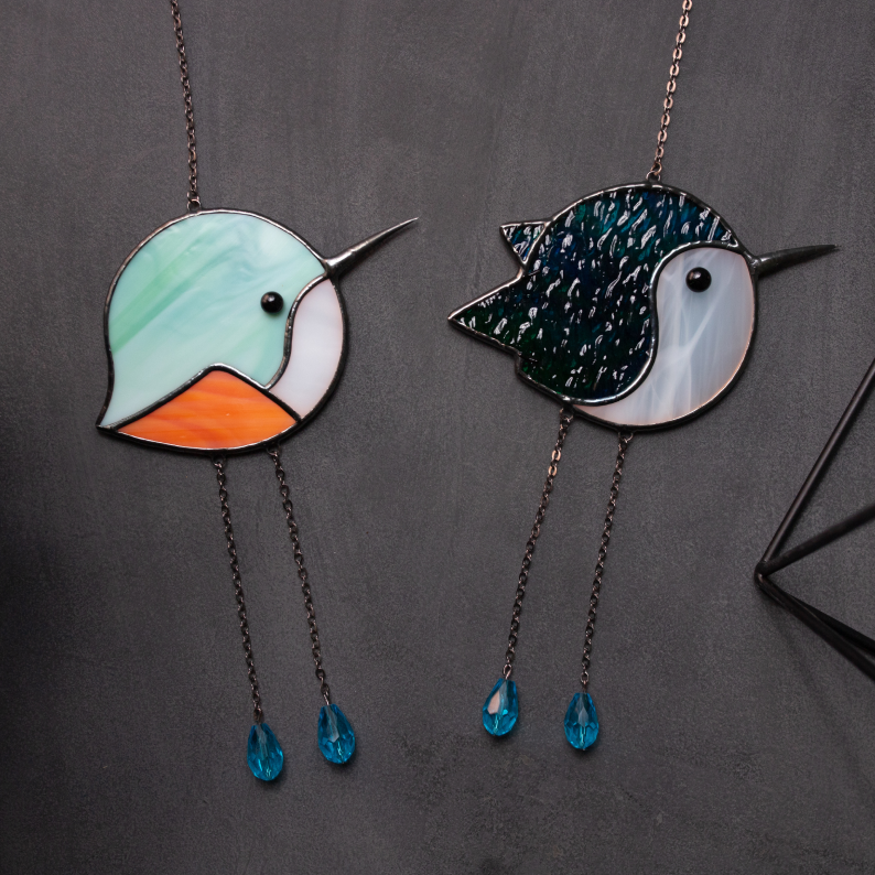 Stained Glass Hummingbird Light Catcher