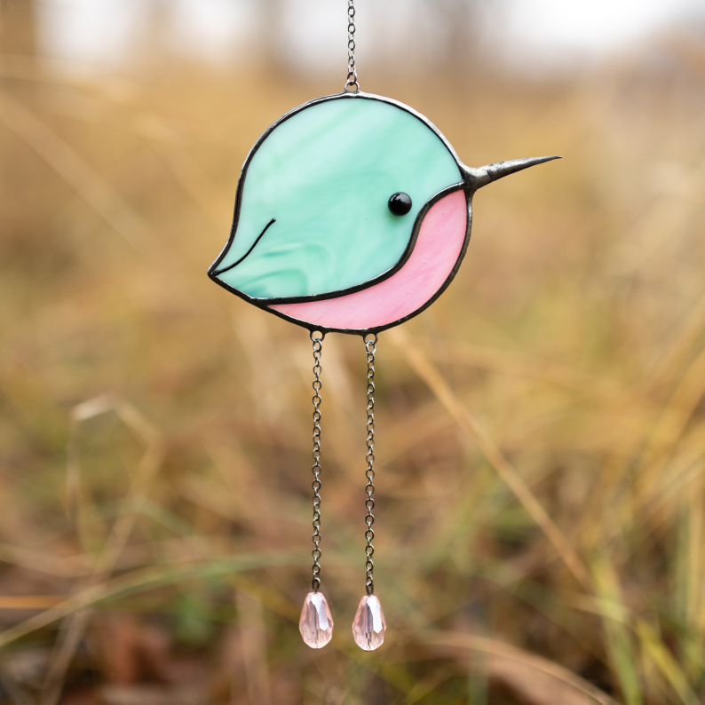 Stained Glass Hummingbird Light Catcher