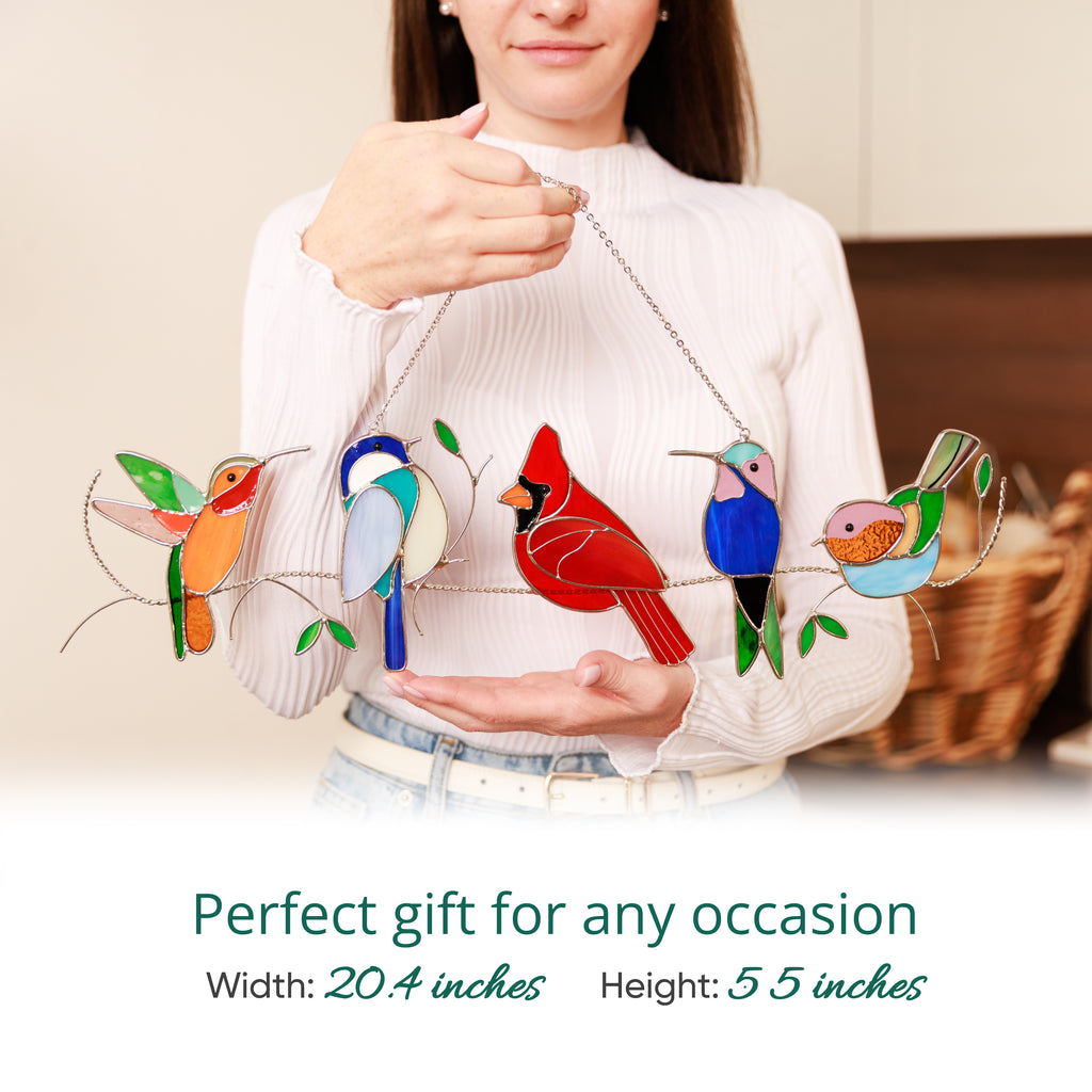 Red Cardinal (Male) Stained Glass Suncatcher