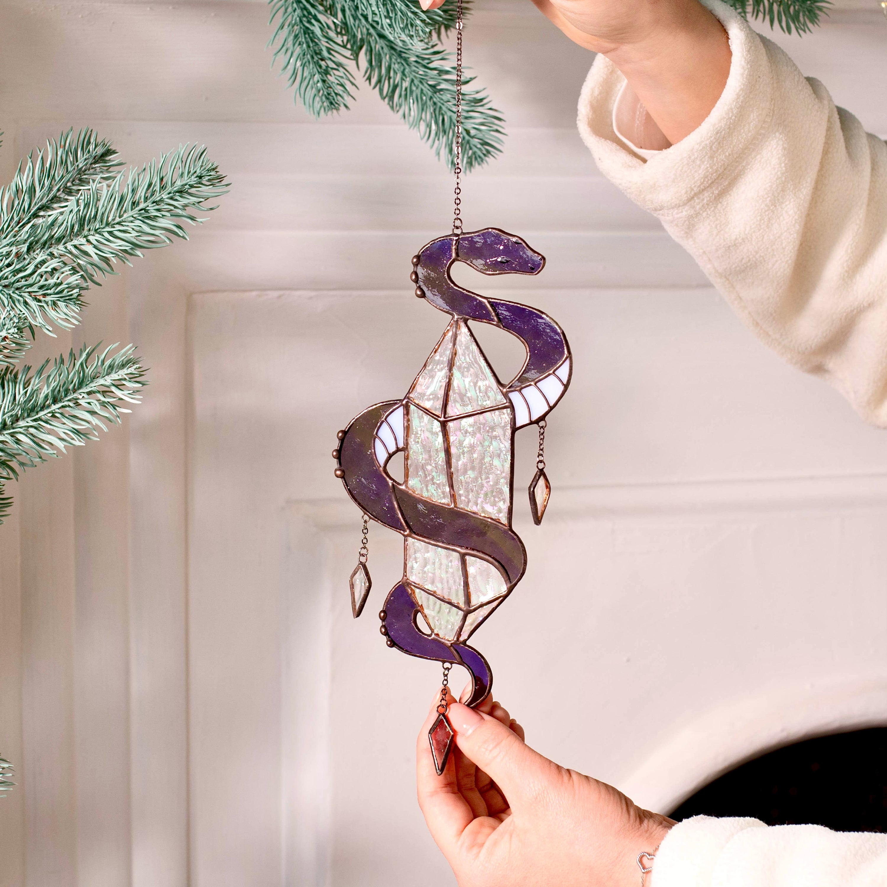 Snake with Crystal Suncatcher
