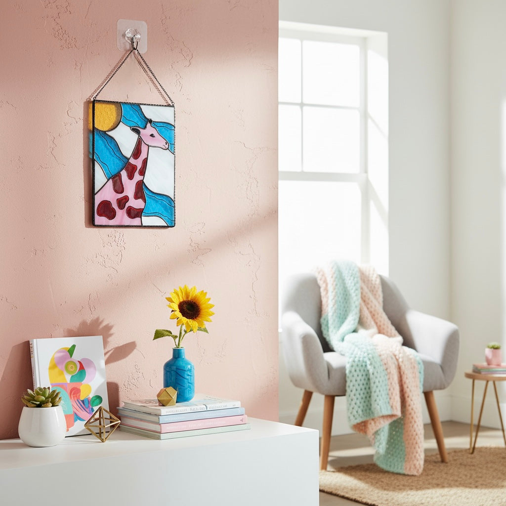 Safari Stained Glass Wall Art – Duck, Giraffe, Zebra & Leopard