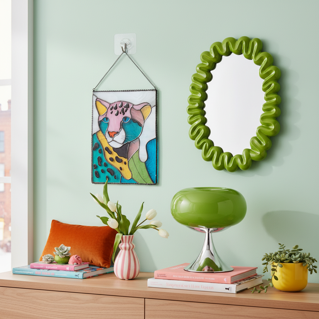Safari Stained Glass Wall Art – Duck, Giraffe, Zebra & Leopard
