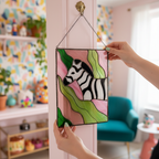 Safari Stained Glass Wall Art – Duck, Giraffe, Zebra & Leopard