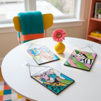 Safari Stained Glass Wall Art – Duck, Giraffe, Zebra & Leopard