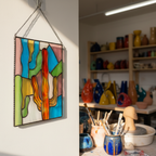 Safari Stained Glass Wall Art – Duck, Giraffe, Zebra & Leopard