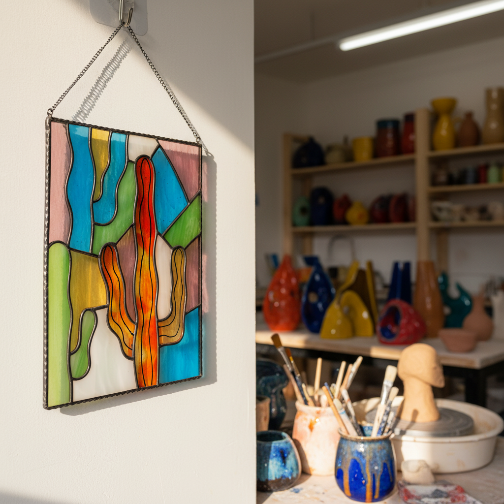 Safari Stained Glass Wall Art – Duck, Giraffe, Zebra & Leopard