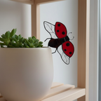 Ladybug Handmade Stained Glass Plant Stake