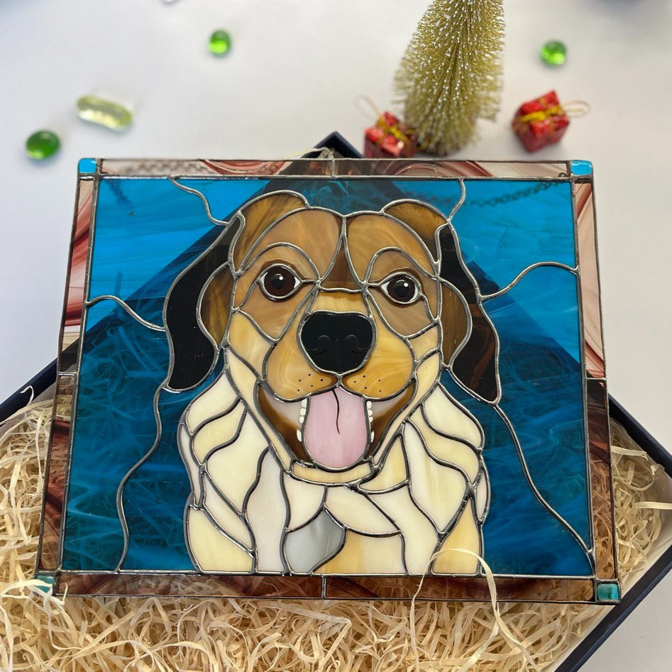 Custom Stained Glass Pet Portrait from Photo🐾