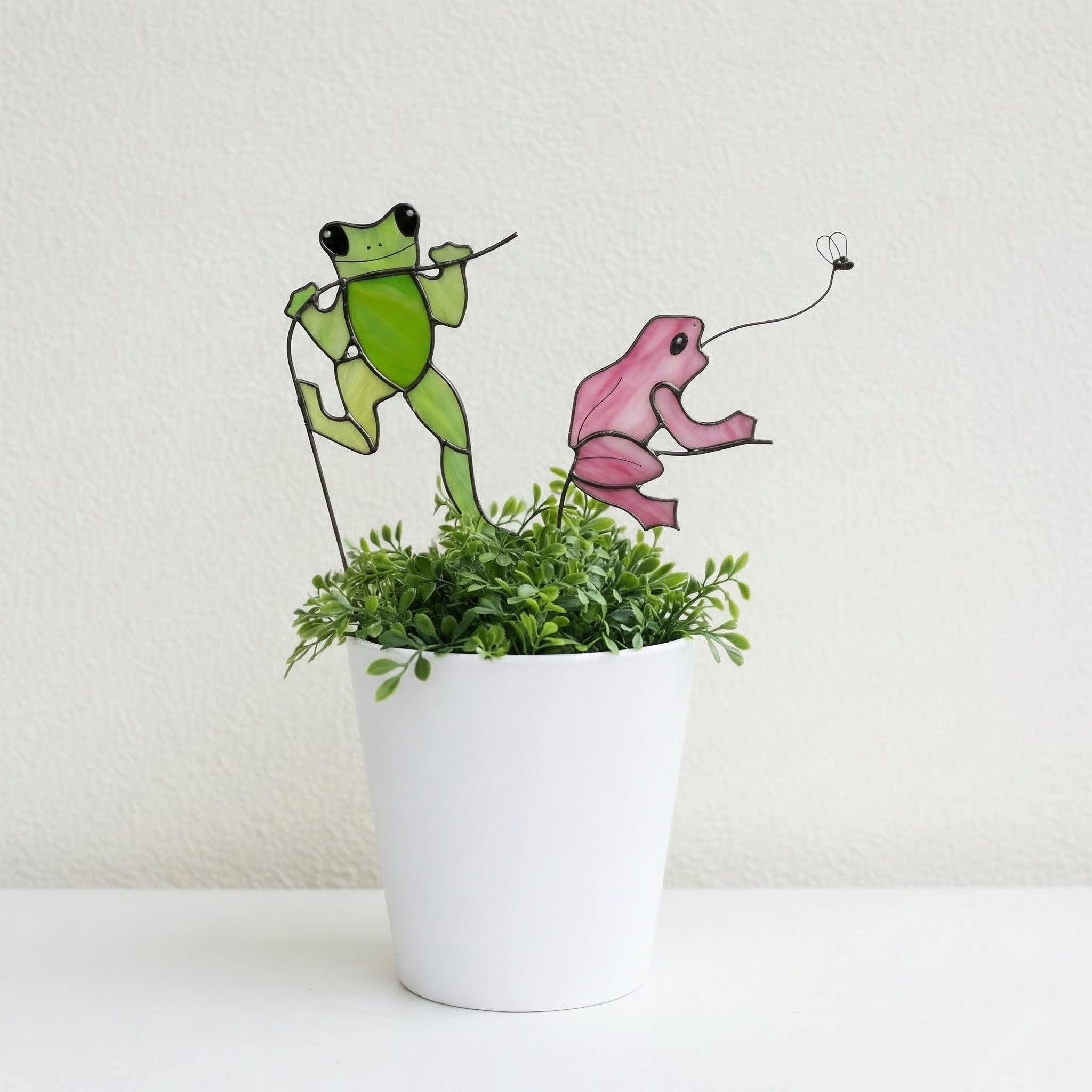 Stained Glass Frog Plant Stake