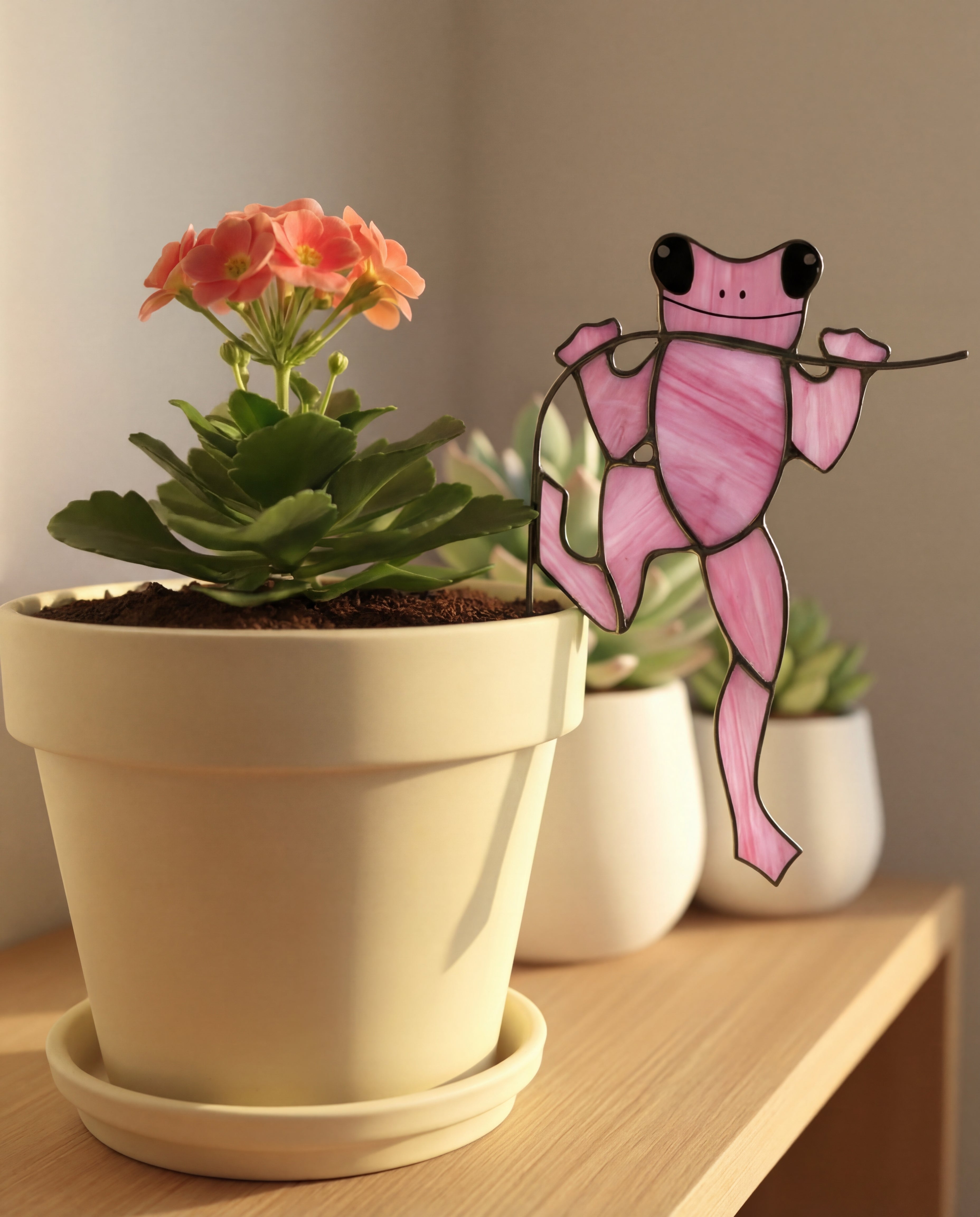 Stained Glass Frog Plant Stake