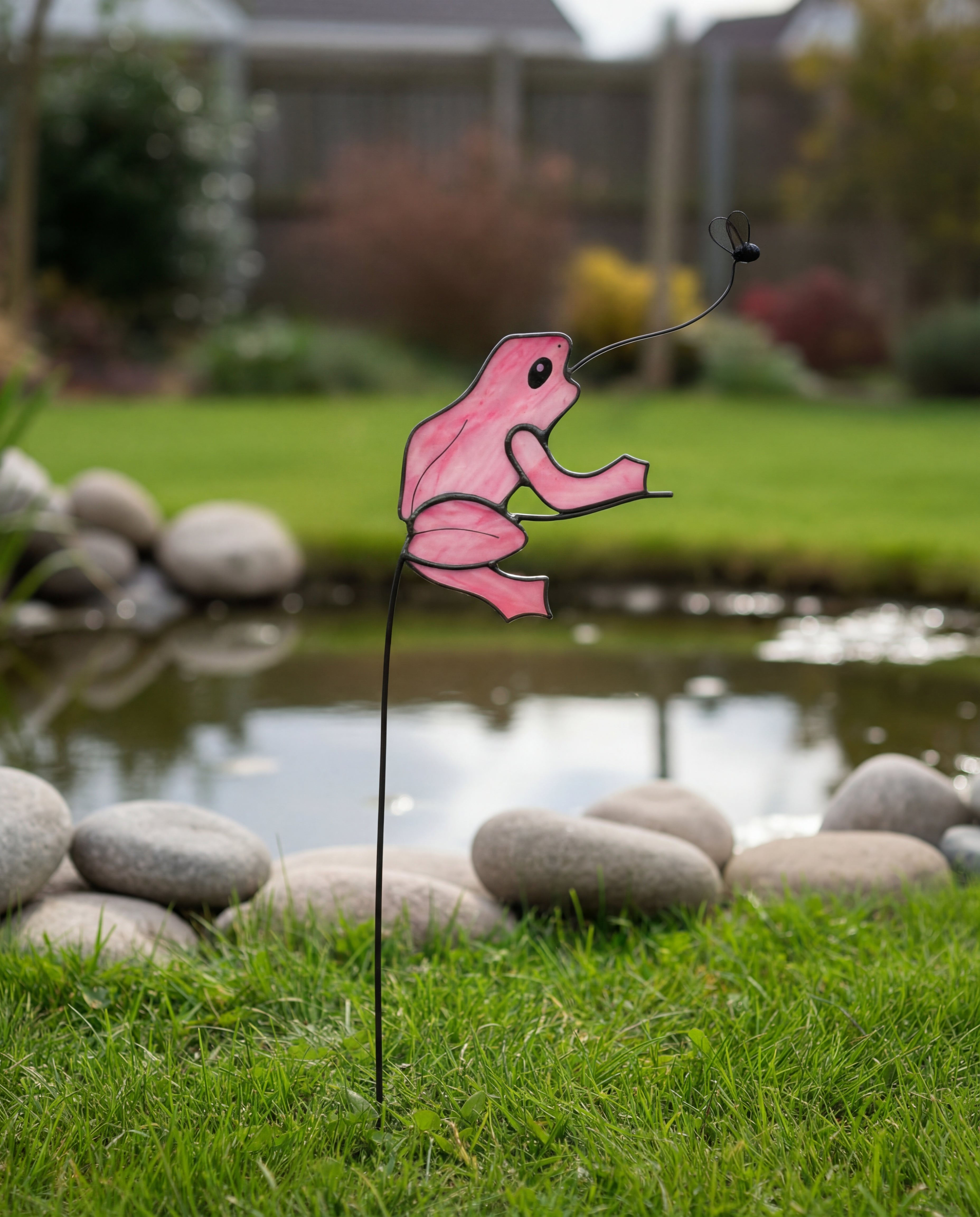 Stained Glass Frog Plant Stake