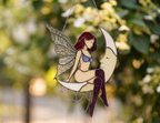 Stained Glass Fairy Moon Witch Suncatcher