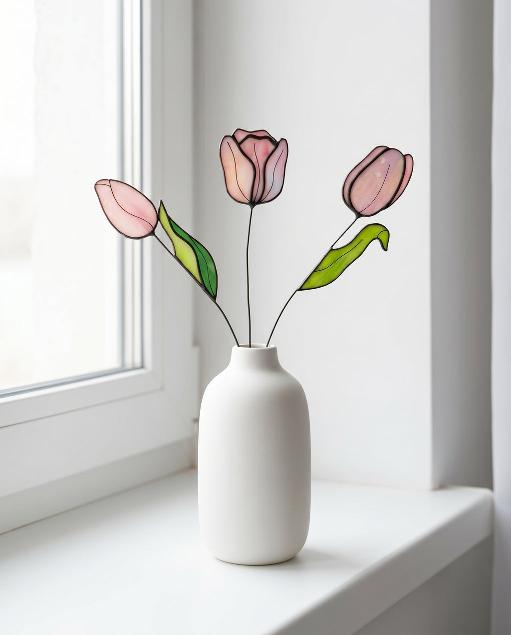 Stained Glass Tulip Flower Bouquet