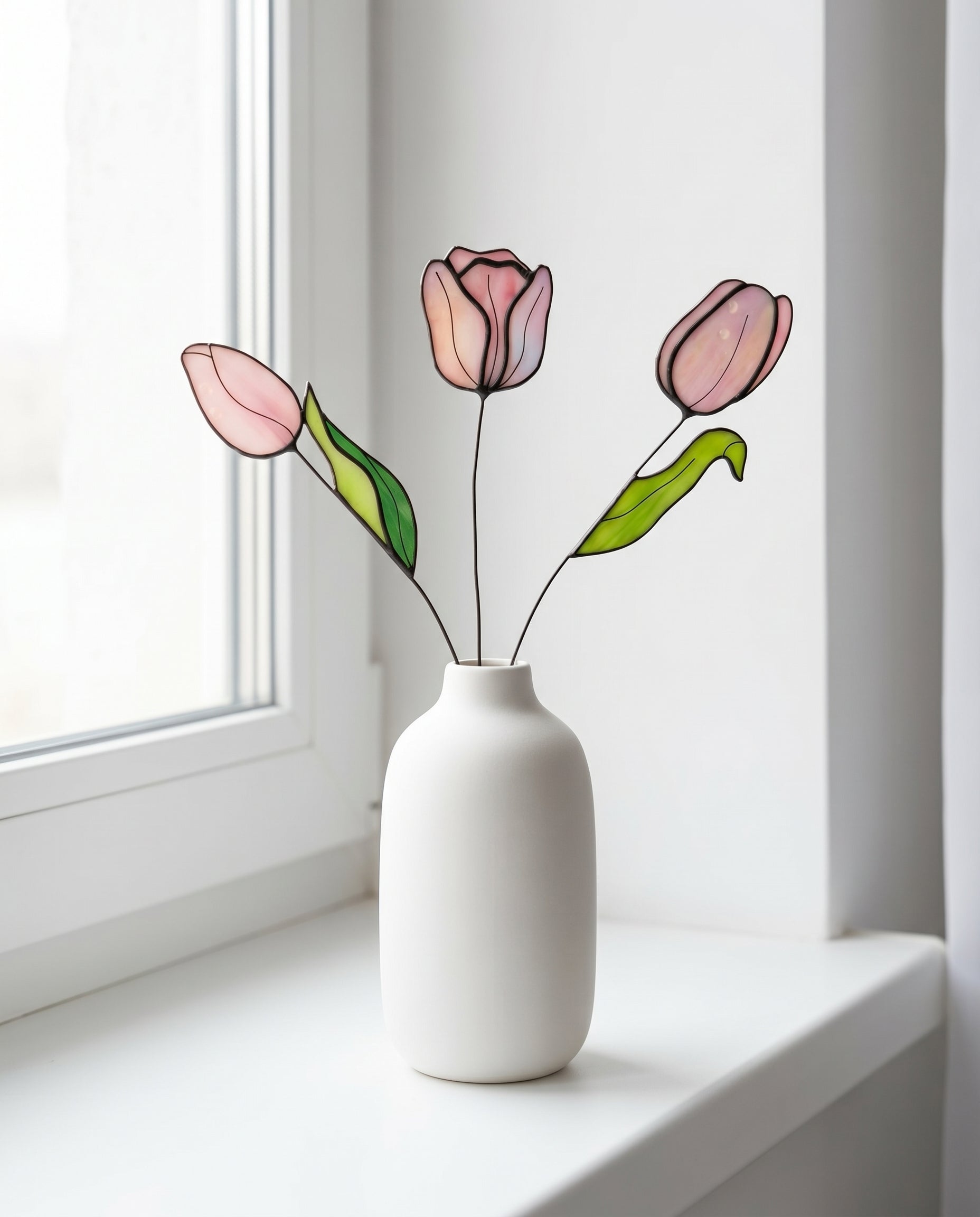 Stained Glass Tulip Flower Bouquet