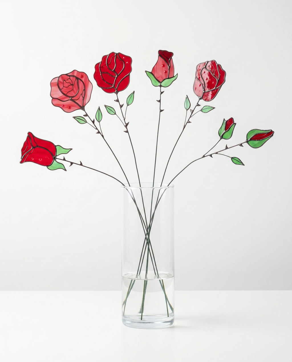 Stained Glass Rose Flower Bouquet