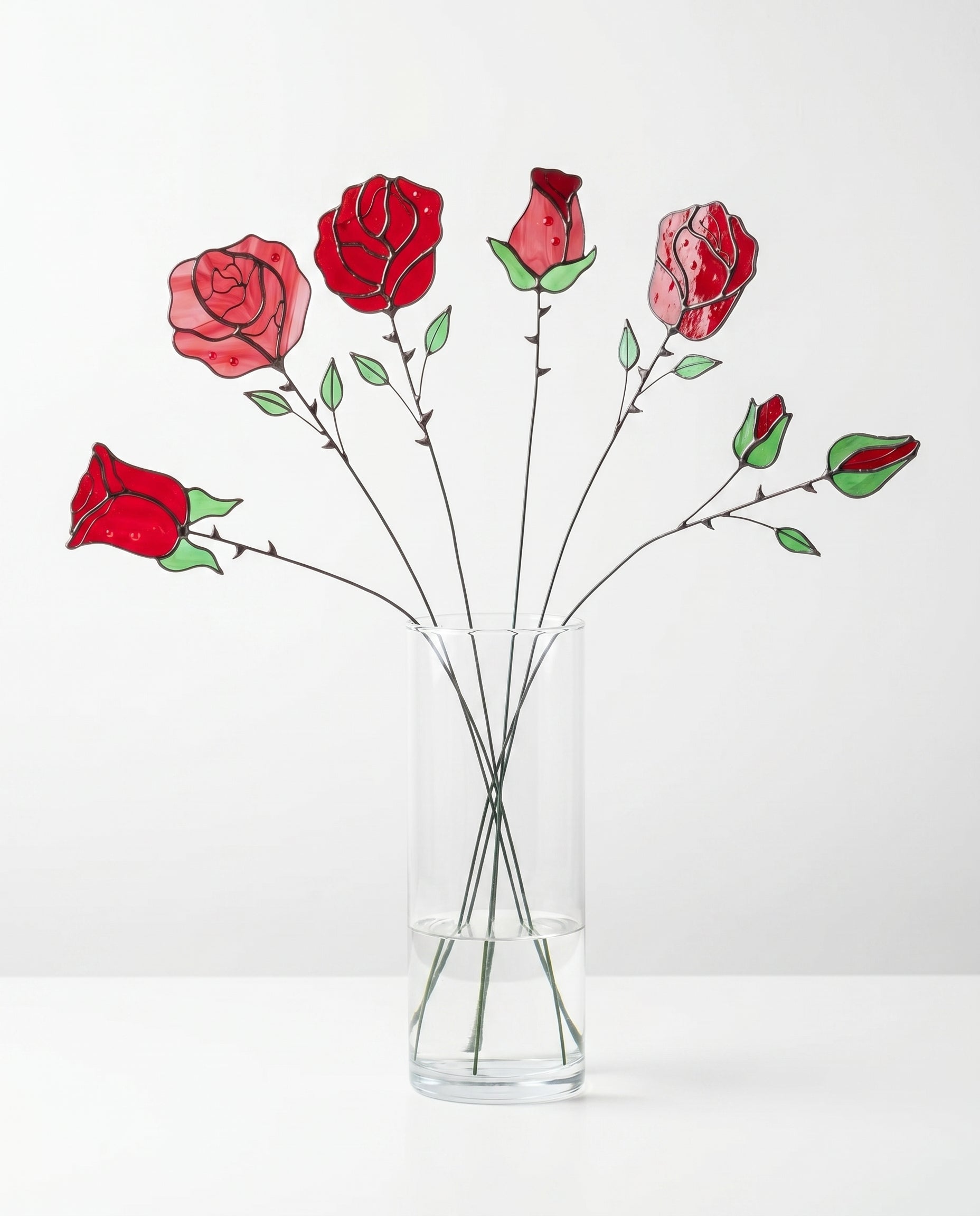 Stained Glass Rose Flower Bouquet