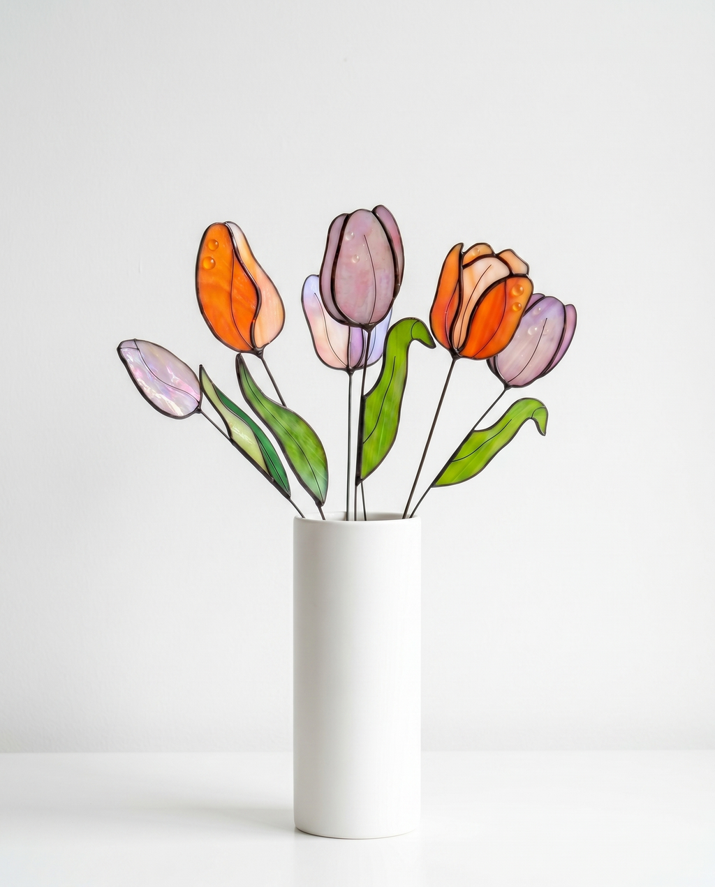 Stained Glass Tulip Flower Bouquet