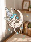 Stained Glass Fairy Moon Suncatcher