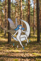 Stained Glass Fairy Moon Suncatcher