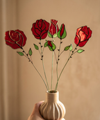 Stained Glass Rose Flower Bouquet