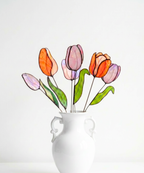 Stained Glass Tulip Flower Bouquet