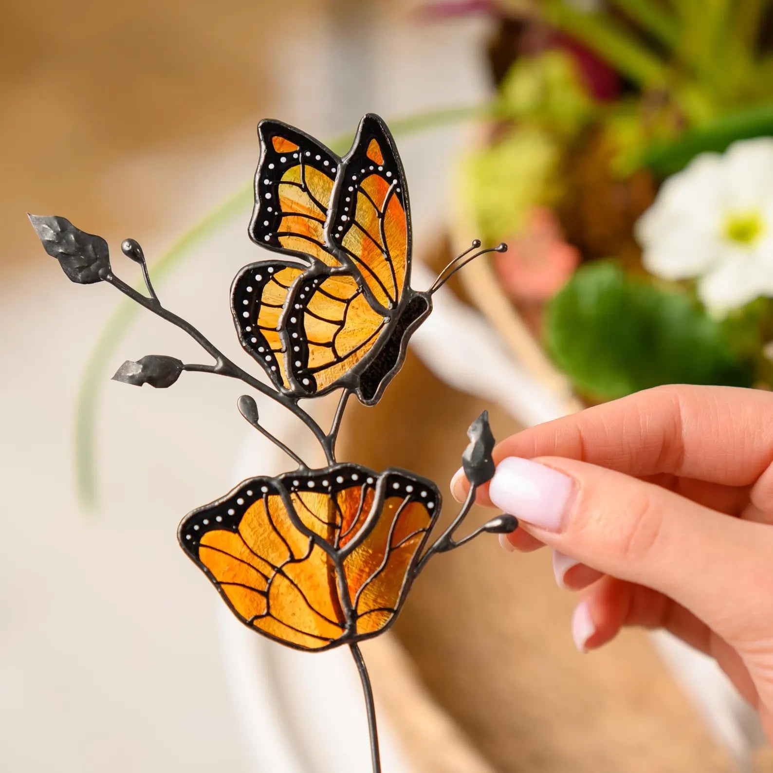 Monarch Butterfly Garden Stake