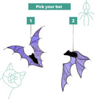 Stained Glass Bat Suncatcher: Gothic Halloween Window Hanging