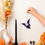 Stained Glass Bat Suncatcher: Gothic Halloween Window Hanging
