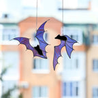 Stained Glass Bat Suncatcher: Gothic Halloween Window Hanging