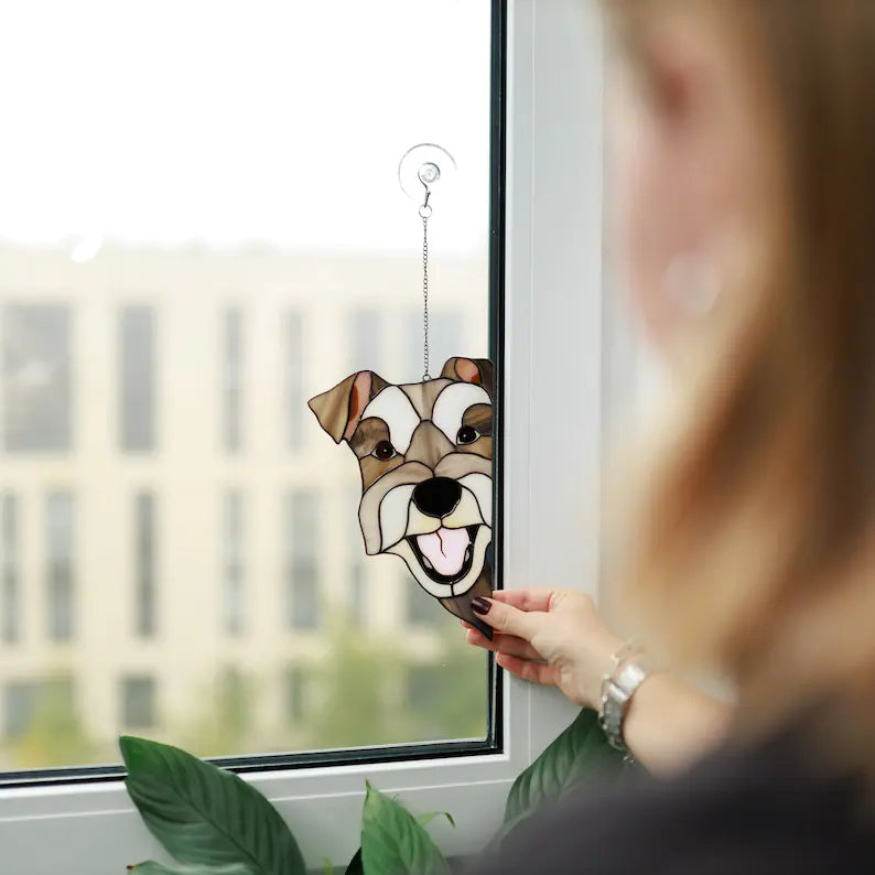 Schnauzer Dog Suncatcher
