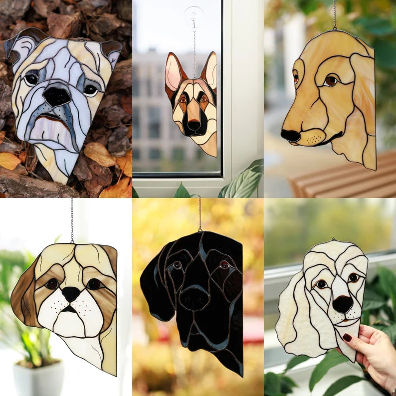 Stained Glass Poodle Suncatcher