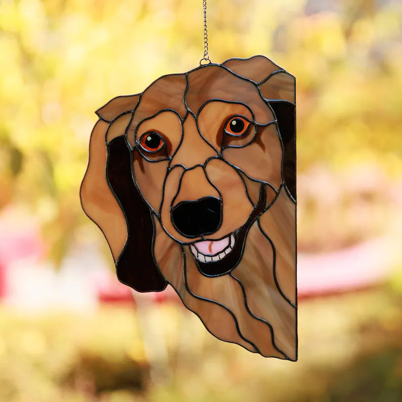 Longhair Dachshund Dog Suncatcher