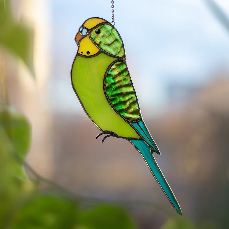 Stained Glass Parrot Suncatcher