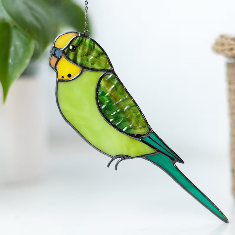 Stained Glass Parrot Suncatcher
