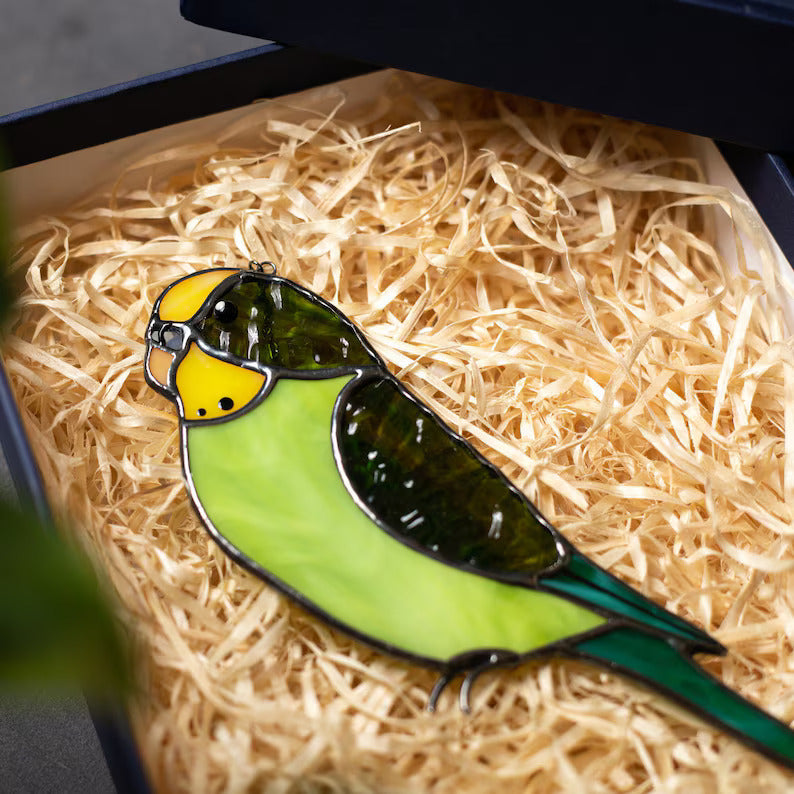 Stained Glass Parrot Suncatcher