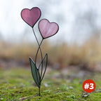 Handmade Stained Glass Plant Stake Heart Garden Stake Decorative Stake Indoor Plants Suncatcher