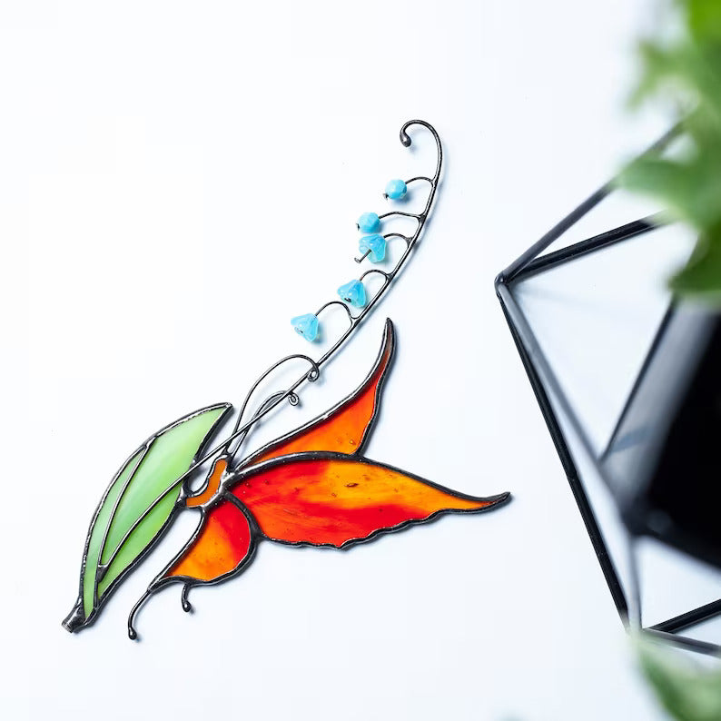 Stained Glass Butterfly Plant Stake