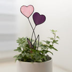 Handmade Stained Glass Plant Stake Heart Garden Stake Decorative Stake Indoor Plants Suncatcher
