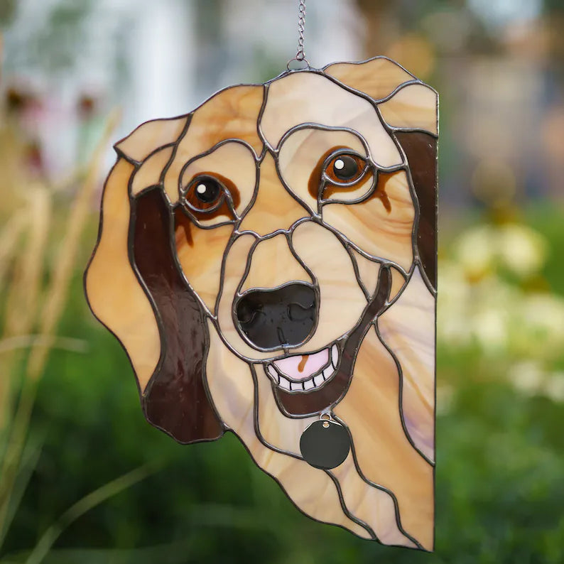 Longhair Dachshund Dog Suncatcher
