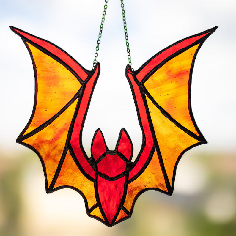 Orange Bat Suncatcher