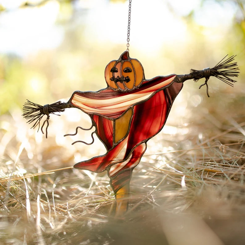 Scarecrow Pumpkin Suncatcher