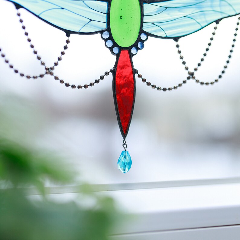 Stained Glass Dragonfly Suncatcher