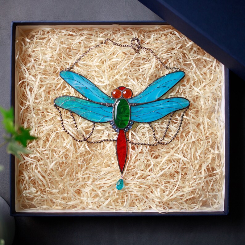 Stained Glass Dragonfly Suncatcher