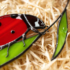 Stained Glass Ladybug Suncatcher