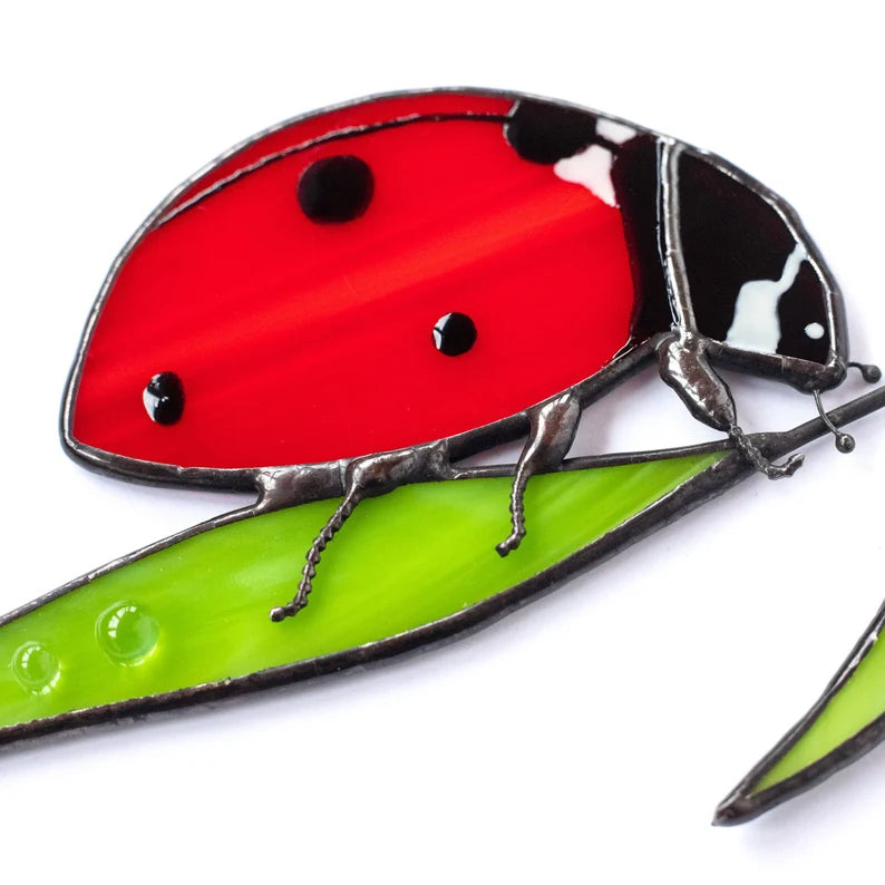 Stained Glass Ladybug Suncatcher