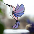 Handmade stained glass hummingbird suncatcher