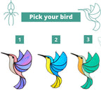 Handmade stained glass hummingbird suncatcher